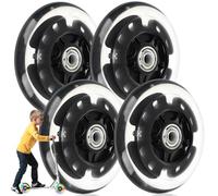 4 ruedas luminosas para patinete de acrobacias, 80 mm, ruedas de repuesto para scooter, ruedas de repuesto de 80 mm con rodamientos, ruedas luminosas adecuadas para todo tipo de scooters
