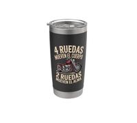 4 Ruedas Mueven el Cuerpo 2 Ruedas el Alma Moto Vaso térmico de acero inoxidable de doble pared