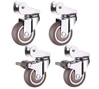 4 ruedas para muebles con soporte en forma de U, ruedas giratorias de metal, rueda de goma silenciosa para cama de bebé, capacidad de carga de 75 kg (2 frenos, 2 giratorios, 38 mm)