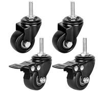 4 ruedas para muebles: ruedas M8 para muebles resistentes con rosca m8, ruedas giratorias para muebles de goma para muebles de alta resistencia 2 con freno y 2 sin frenos