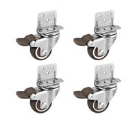 4 Ruedas Tipo L for Muebles, de Goma Suave y silenciosas, for Cuna bebé, universales, Montaje Lateral(with Brake,1.5 Inch)