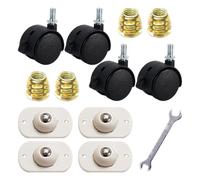 4 Ruedas Universales Con Freno, 4 Poleas De Bolas, 4 Tuercas Trapezoidales, 1 Llave Pequeña De Doble Apertura, Ruedas Universales, Poleas Secadoras, Rodillos De Nailon