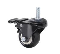 4 ruedas universales de 1,5 pulgadas, tamaño M8/M10, con freno y doble cojinete, color negro, for muebles(10x25mm- Brakes)