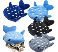 4 sacs tiburon, 4 couleurs, mini sac pour casque, pièces de divertissement, trousse de maquillage pour animaux, pièces llavero, jouets animés petites pièces en peluche