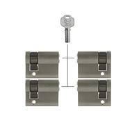4 semicilindros de 40 mm, 30/10, cierre uniforme, incluye 20 llaves