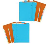 4 Separadores A5 para Filofax - 2 Juegos Verticales + 2 Horizontales - 6 Agujeros para Bloc de Notas