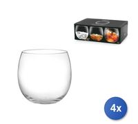 4 Set H&H 6 Vasos de Licor Bubbly de Vidrio Transparente Cc 160