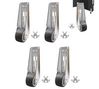 4 SET Juego De Ruedas De Soporte Para Puerta De Madera, Polea Inferior Ajustable Para Cancelas, Vallas Y Puertas De Jardín, Compatible Con Múltiples Puertas De Madera, Deslizamiento Con Rodamientos