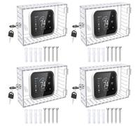 4 Set Protector Termostato - Caja De Acrílico para Termostato - Caja De Bloqueo De Termostato con Cerradura De Combinación - Protector De Termostato Transparente para Pared, 20x12x5.7cm
