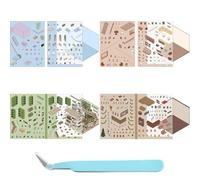 4 Sets DIY 3D House Stickers, Fun DIY Stickers Scene Make Your Own Supermarket|Coffee Shop|Restaurant|Bookstore, Fun DIY Stacking Scene Stickers for Adult Kids (B)