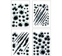 4 sheets car stickers, bullet holes, bullet holes, adhesive outside a car, truck, motorcycle, moped, motorcycle, motorcycles, motorcycles, cars, UV rays and weather resistant