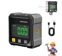 4-Side Magnetic Digital Angle Gauge with Laser, Digital Inclinometer Magnetic with Laser, Mini Nivel Digital, USB Charging Digitals Inclinometer Level for Woodworking Constructions (1pcs)