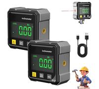 4-Side Magnetic Digital Angle Gauge with Laser, Digital Inclinometer Magnetic with Laser, Mini Nivel Digital, USB Charging Digitals Inclinometer Level for Woodworking Constructions (2pcs)