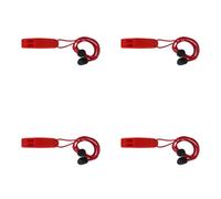 4 silbatos de señalización con correa ajustable para el cuello para kayak, pesca, navegación, silbatos portátiles de supervivencia con clip de fijación rápida