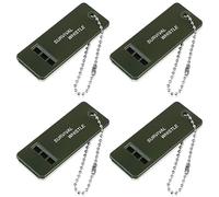 4 Silbatos de Supervivencia Silbido de Socorro de Emergencia para Seguridad Silbato de 3 Agujeros de Sonido Potente Silbatos de Senderismo de Doble Tubo de Audio Múltiple con Cordón
