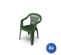 4 Silla De Plástico Monobloque Lyra Verde 56X54X80Cm