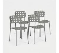 4 sillas de jardín de acero y polipropileno Clover YES - Gris