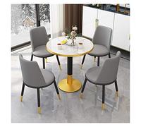 4 sillas y 1 mesa de negociación combinación de mesa y silla de café, cocina, sala de estar, área de ocio moderna, biblioteca, cine, heladería (color: B) (A)
