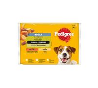 4 sobres x 100 g Pedigree Pollo y Buey con Verduras Salsa en Bolsita para Perros