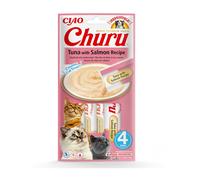 INABA Churu Puré para gatos – Receta de Atún con Salmón 4 x 14 g