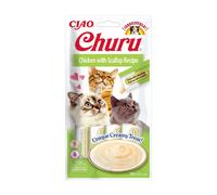 4 sobres x 14 g Churu Snack Cremoso de Pollo y Vieiras para gatos
