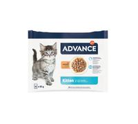 4 sobres x 85 g Advance Kitten Pollo en salsa sobre para gatos ¡Pack ahorro!