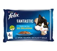 4 sobres x 85 g Felix Fantastic Festín del Mar sobres en gelatina para gatos