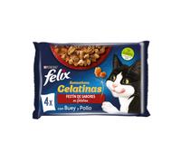 4 sobres x 85 g Felix Sensations Festín de Sabores sobres en gelatina para gatos