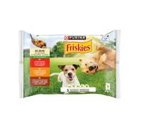 4 sobres x 85 g Friskies Pollo y Cordero en Gelatina sobre para perros