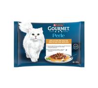 Purina Gourmet Perle Delicias de Salmón y Atún en Salsa para Gatos 4 x 85 gr