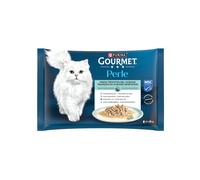 4 sobres x 85 g Gourmet Perle Finos Trocitos del Océano en salsa sobre para gatos