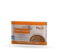 4 sobres x 85 g Nature's Variety Bocaditos de Pavo y Atún Sobre en Salsa para gatos