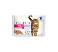 4 sobres x 85 g Perfect Fit Adult Sterelized Pescado sobre en salsa para gatos