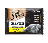 4 sobres x 85 g Sheba Delicatezze Aves Gelatina en Bolsita para Gatos