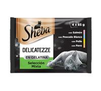 Sheba húmedo gato delicias en gelatina selección mixta 4x85g