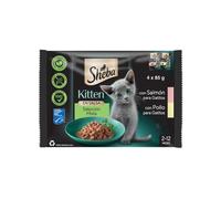 4 sobres x 85 g Sheba Kitten Pollo y Salmón Sobre en Salsa para gatos