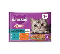 4 sobres x 85 g Whiskas Duo Mar y Montaña Sobre en gelatina para gatos