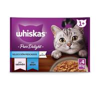 4 sobres x 85 g Whiskas Pure Delight Selección Pescados Gelatina en Bolsita para gatos
