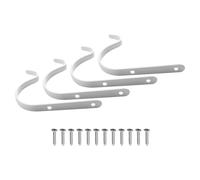 4 soportes colgantes de hierro con diseño de gancho curvado para maceta, comedero de pájaros, linterna de pared, campanilla de viento, decoración de luces (blanco)