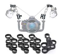 4 Soportes de Abrazadera de Bola de Aluminio de 1 Pulgada para Sistema de Bandeja de Brazos de luz de Buceo subacuático, cámara de Buceo de fotografía
