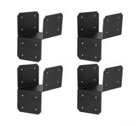 4 soportes de acero para colgar vigas, conectores de soporte de poste resistentes para marcos de cubierta, anclajes de armadura a viga, clips de montaje de vigas de techo, acabado negro resistente a