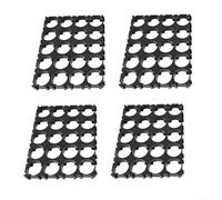 4 soportes de batería de 4 x 5 pulgadas, marco de plástico para paquetes de baterías de litio de bricolaje, compatible con baterías cilíndricas, material ABS + PC, color negro