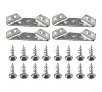 4 soportes de esquina de acero inoxidable para soporte de marco de muebles con acabado cepillado y geometría triangular de 90 grados (S)