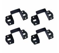 4 soportes de metal resistentes para riel de cama, bisagras de soporte, accesorios de riel de cama, accesorios fijos para conectar a cabeceros de madera (negro, 48 mm)