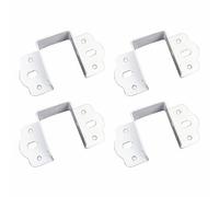 4 soportes de metal resistentes para riel de cama, bisagras de soporte, accesorios fijos para muebles para conectar a cabeceros de madera (blanco, 48 mm)