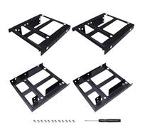 4 soportes de montaje HDD SSD de doble cubierta, 2 adaptadores de disco duro de 2.5 a 3.5 pulgadas, soporte de montaje de bahía de disco duro para PC