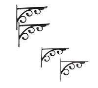 4 soportes de pared estilo europeo en forma de L para colgar en la pared, de aluminio, color negro, para decoración del hogar y la oficina