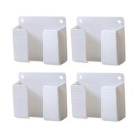 4 soportes de pared para teléfono, soporte de carga adhesivo para teléfono y soporte de control remoto, bolsillo de enchufe multiusos, caja de almacenamiento universal para dormitorio, cocina, baño