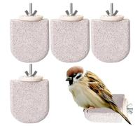 4 soportes de perca para pájaros, piedra de molienda de pico, loro, calcio, perca, garras de pie, piedra volcánica, recortadora esmerilada, periquito, platforme, juguetes masticables para loros