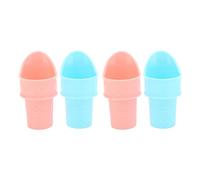 4 soportes de plástico para conos de helado, nuevo soporte de plástico reutilizable para mini conos de helado, ideal para servir helado, yogur helado o sorbete (rosa y azul).
